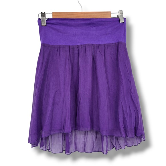 Aeropostale Dresses & Skirts - Aeropostale Purple High Low Mini Skirt Womens Small Sheer Layered Boho Fairycore